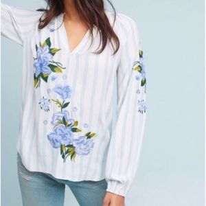 Anthropologie Akemi + Kin embroidered and striped